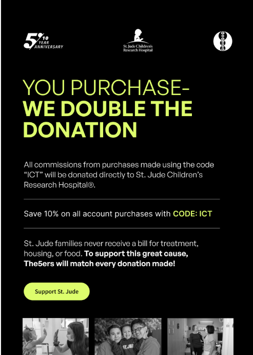 The5ers St. Jude donation matching campaign