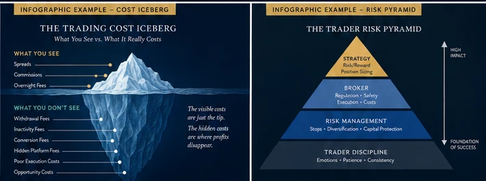TVG trading cost iceberg and trader risk pyramid